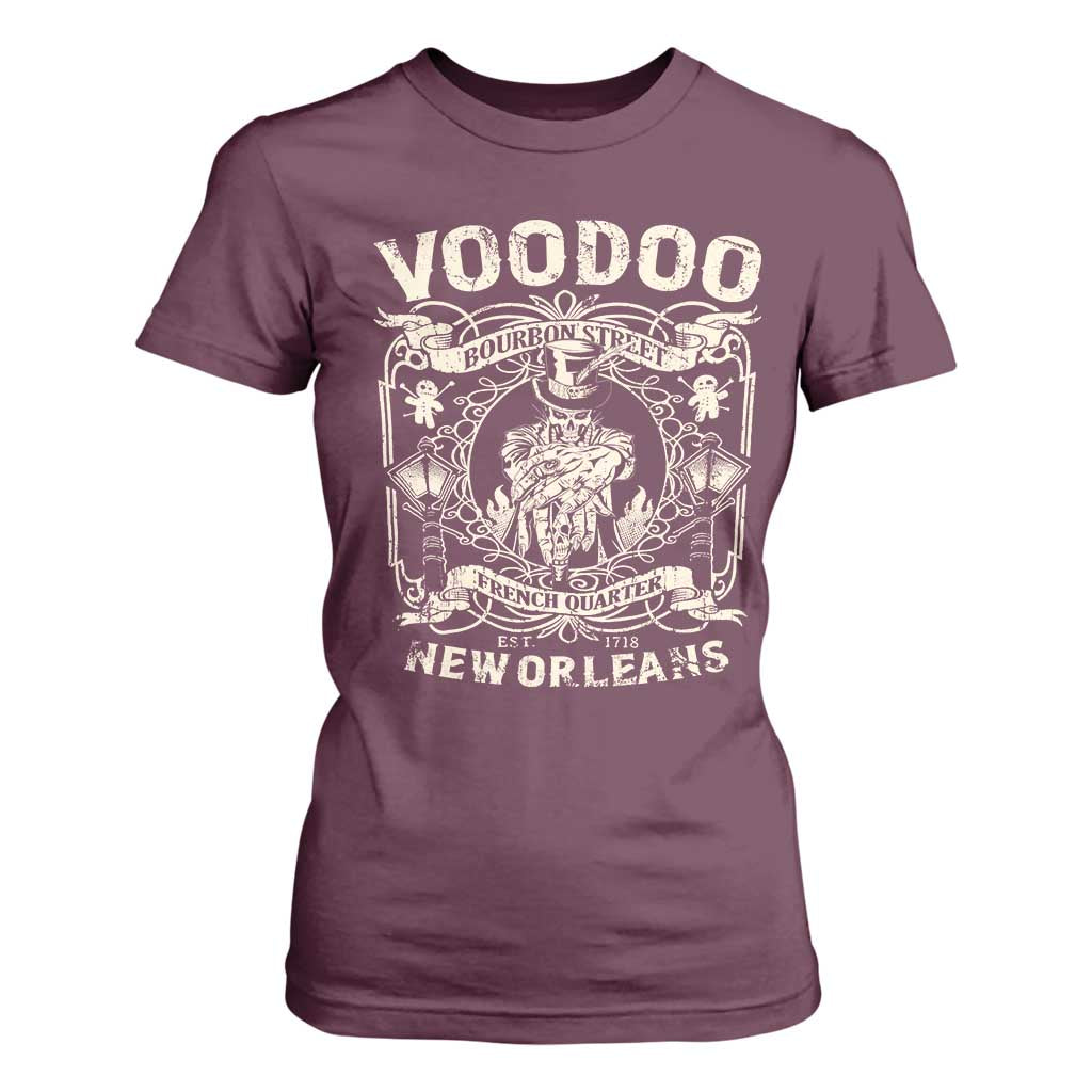 Voodoo Bourbon Street Spooky New Orleans T Shirt For Women Voodoo Doctor TS11 Maroon Print Your Wear