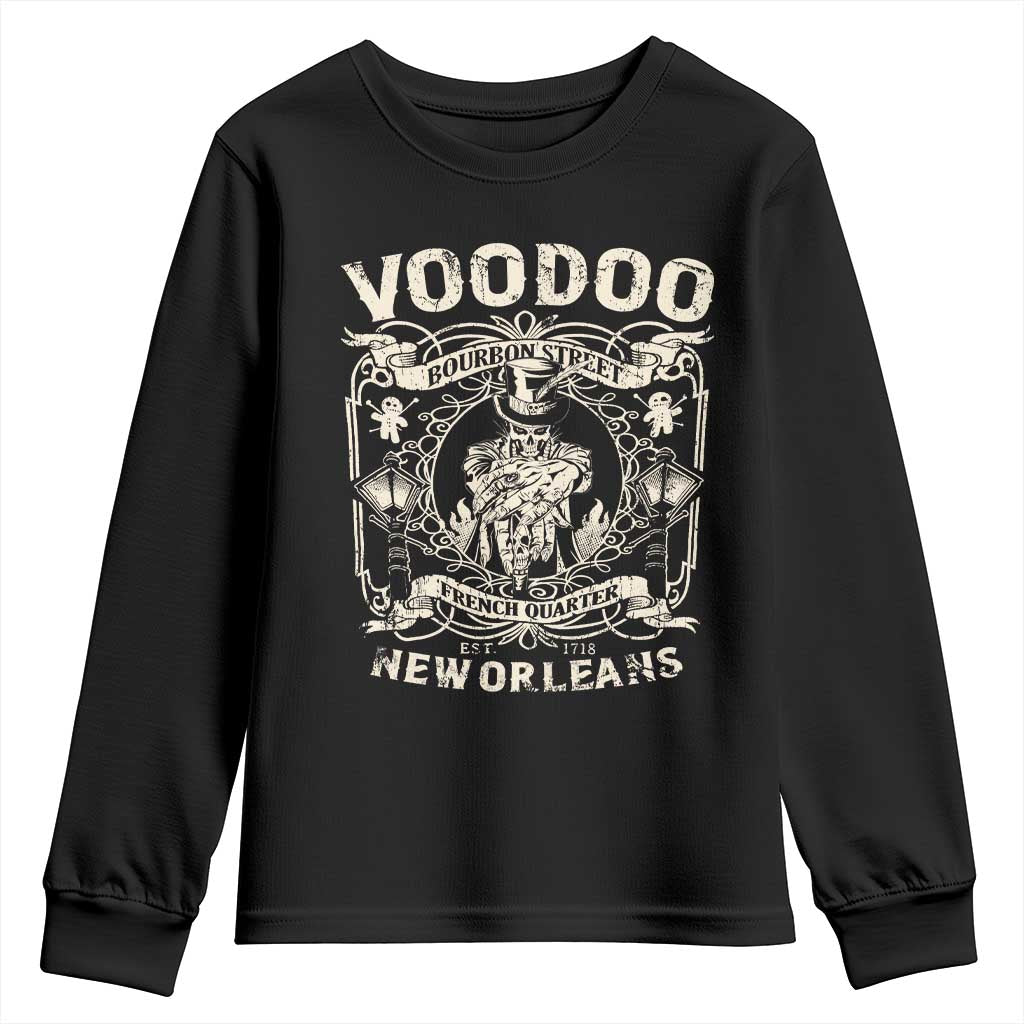 Voodoo Bourbon Street Spooky New Orleans Youth Sweatshirt Voodoo Doctor TS11 Black Print Your Wear