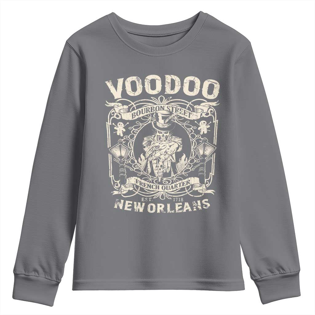 Voodoo Bourbon Street Spooky New Orleans Youth Sweatshirt Voodoo Doctor TS11 Charcoal Print Your Wear