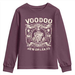 Voodoo Bourbon Street Spooky New Orleans Youth Sweatshirt Voodoo Doctor TS11 Maroon Print Your Wear