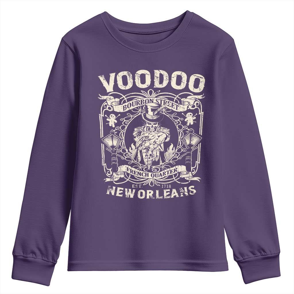 Voodoo Bourbon Street Spooky New Orleans Youth Sweatshirt Voodoo Doctor TS11 Purple Print Your Wear