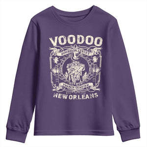 Voodoo Bourbon Street Spooky New Orleans Youth Sweatshirt Voodoo Doctor TS11 Purple Print Your Wear