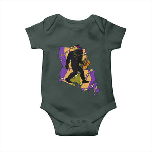 Funny Bigfoot Mardi Gras Louisiana Map Jazz Music Baby Onesie TS11 Print Your Wear