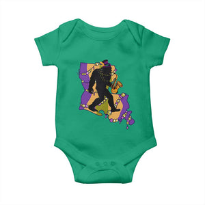 Funny Bigfoot Mardi Gras Louisiana Map Jazz Music Baby Onesie TS11 Irish Green Print Your Wear