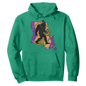 Funny Bigfoot Mardi Gras Louisiana Map Jazz Music Hoodie TS11 Irish Green Print Your Wear