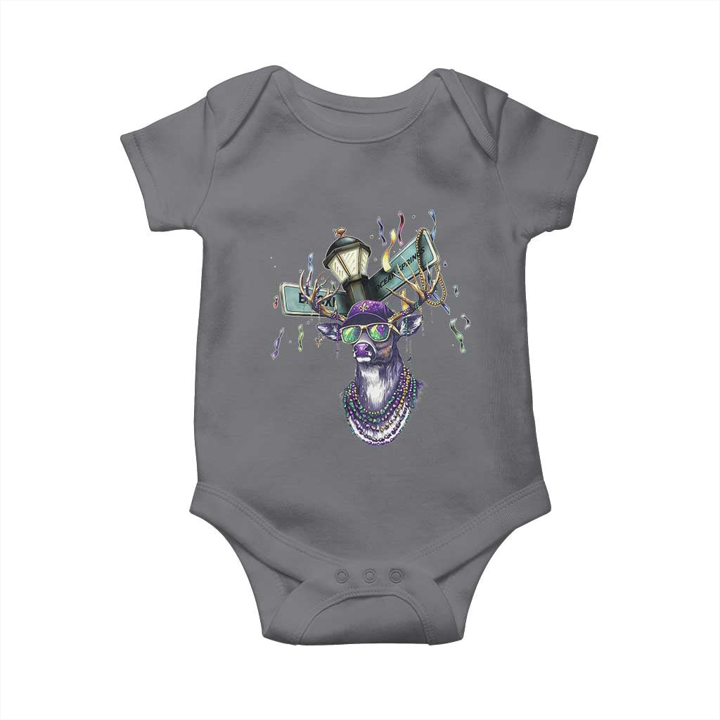 Funny Mardi Gras Mississippi Deer Baby Onesie Biloxi Ocean Springs Carnival TS11 Charcoal Print Your Wear