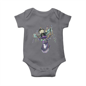 Funny Mardi Gras Mississippi Deer Baby Onesie Biloxi Ocean Springs Carnival TS11 Charcoal Print Your Wear