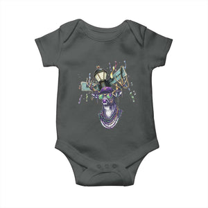 Funny Mardi Gras Mississippi Deer Baby Onesie Biloxi Ocean Springs Carnival TS11 Dark Heather Print Your Wear