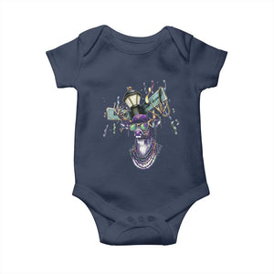 Funny Mardi Gras Mississippi Deer Baby Onesie Biloxi Ocean Springs Carnival TS11 Navy Print Your Wear