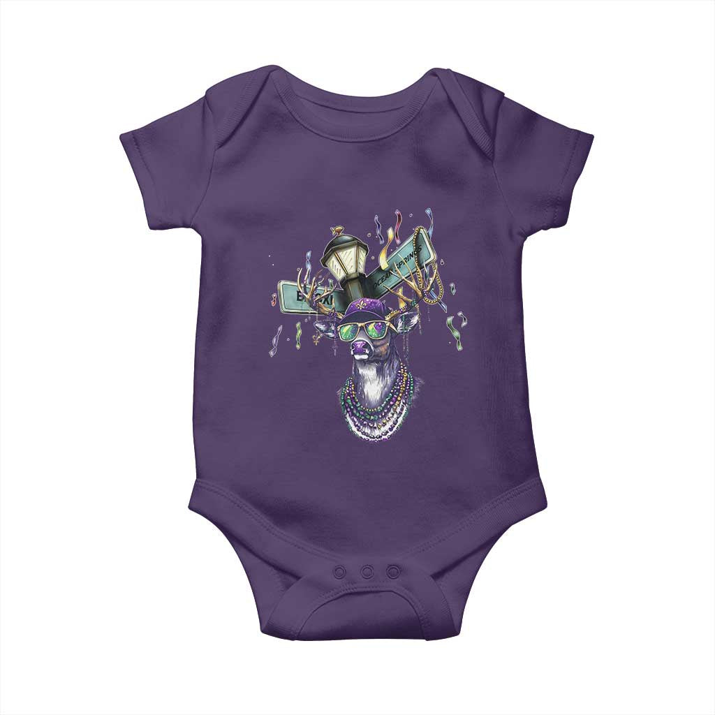 Funny Mardi Gras Mississippi Deer Baby Onesie Biloxi Ocean Springs Carnival TS11 Purple Print Your Wear