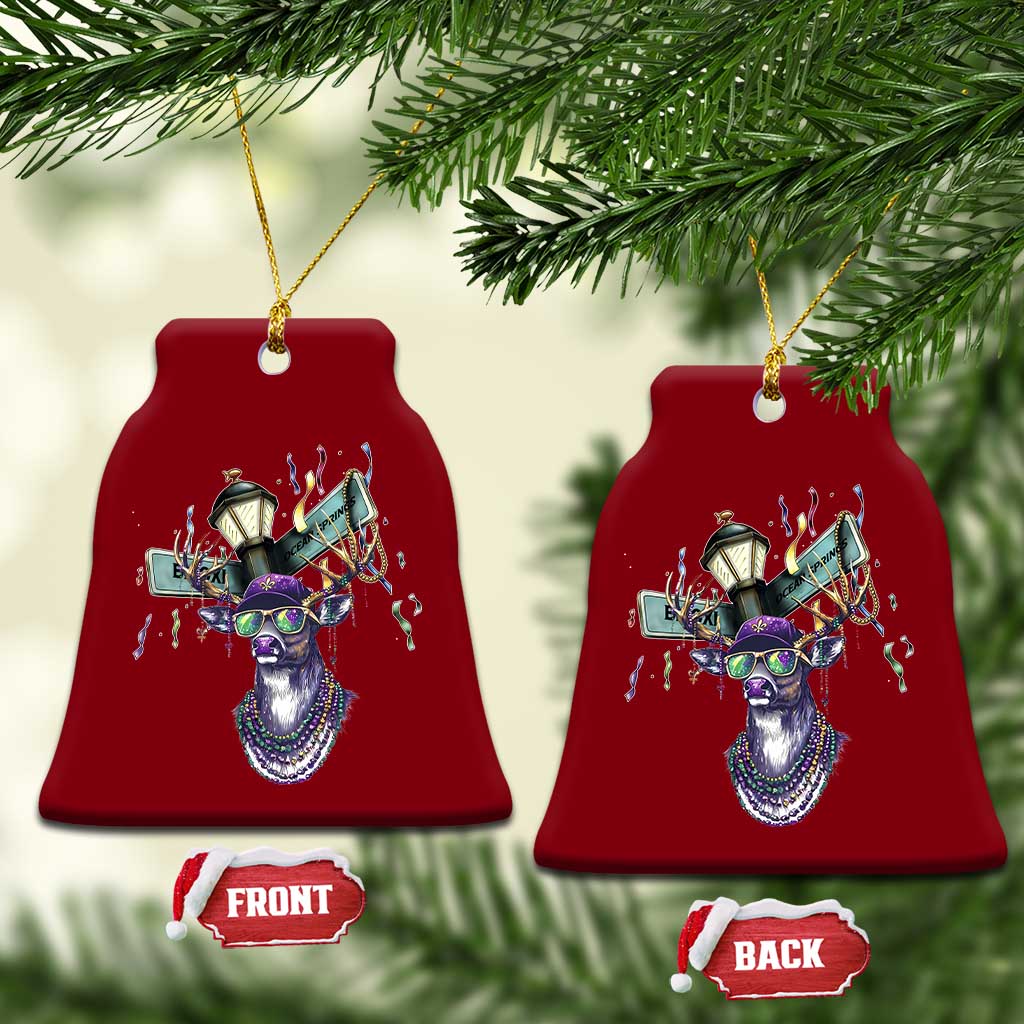 Funny Mardi Gras Mississippi Deer Ceramic Ornament Biloxi Ocean Springs Carnival TS11 Print Your Wear