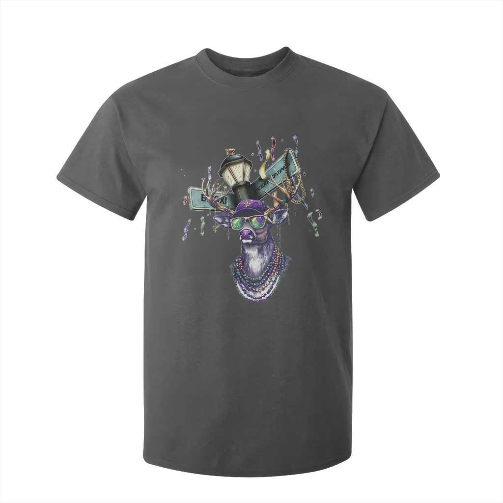 Funny Mardi Gras Mississippi Deer T Shirt For Kid Biloxi Ocean Springs Carnival TS11 Dark Heather Print Your Wear