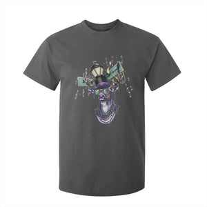 Funny Mardi Gras Mississippi Deer T Shirt For Kid Biloxi Ocean Springs Carnival TS11 Dark Heather Print Your Wear