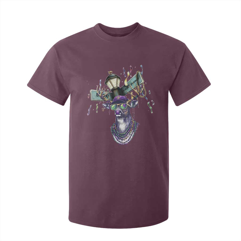 Funny Mardi Gras Mississippi Deer T Shirt For Kid Biloxi Ocean Springs Carnival TS11 Maroon Print Your Wear