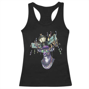 Funny Mardi Gras Mississippi Deer Racerback Tank Top Biloxi Ocean Springs Carnival TS11 Black Print Your Wear