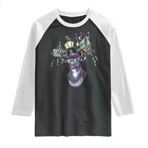 Funny Mardi Gras Mississippi Deer Raglan Shirt Biloxi Ocean Springs Carnival TS11 Black White Print Your Wear