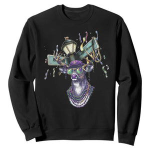 Funny Mardi Gras Mississippi Deer Sweatshirt Biloxi Ocean Springs Carnival TS11 Black Print Your Wear