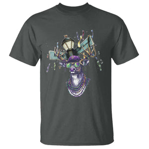 Funny Mardi Gras Mississippi Deer T Shirt Biloxi Ocean Springs Carnival TS11 Dark Heather Print Your Wear