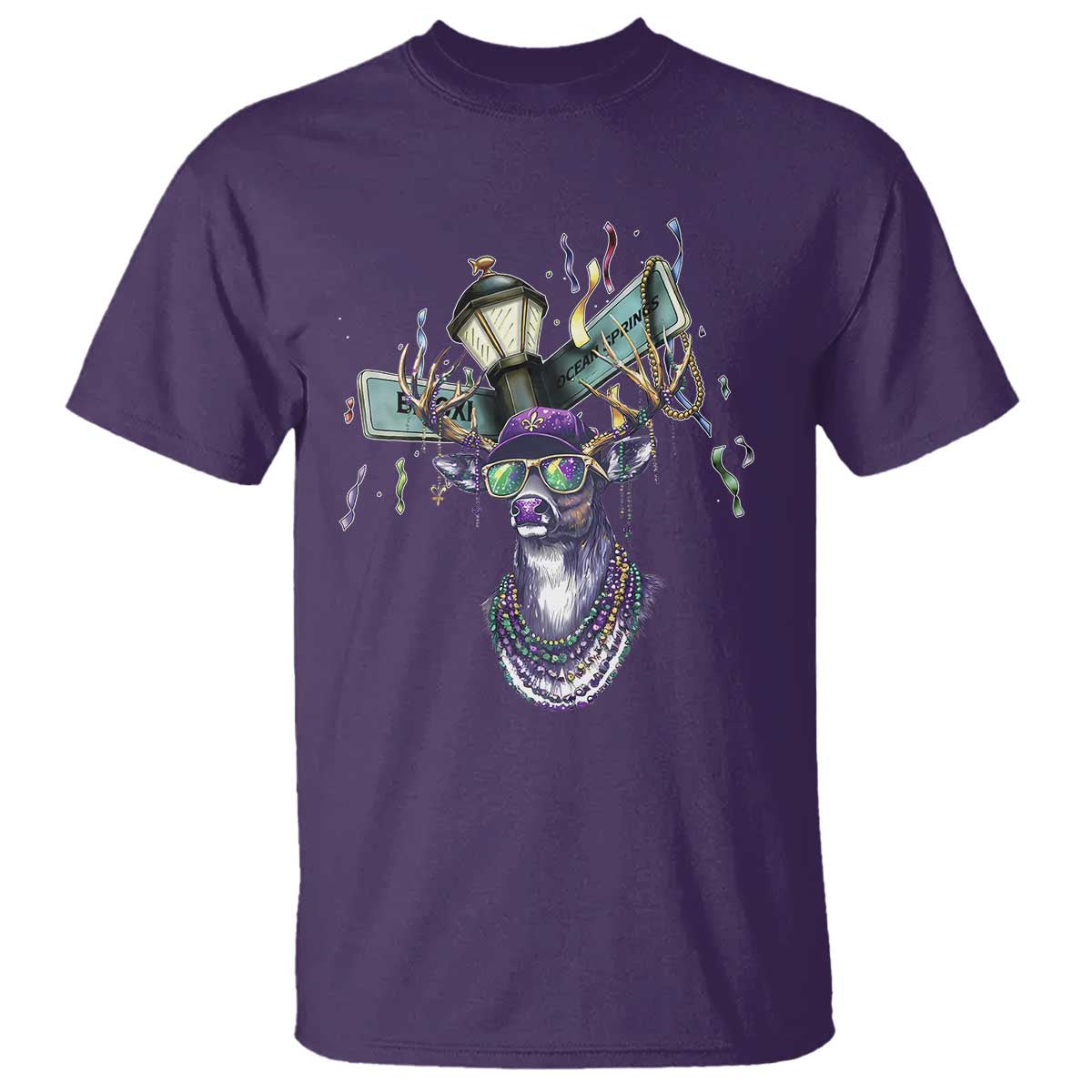 Funny Mardi Gras Mississippi Deer T Shirt Biloxi Ocean Springs Carnival TS11 Purple Print Your Wear