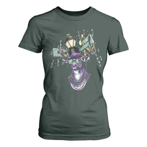 Funny Mardi Gras Mississippi Deer T Shirt For Women Biloxi Ocean Springs Carnival TS11 Dark Forest Green Print Your Wear