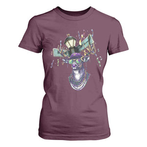 Funny Mardi Gras Mississippi Deer T Shirt For Women Biloxi Ocean Springs Carnival TS11 Maroon Print Your Wear