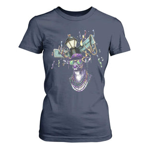 Funny Mardi Gras Mississippi Deer T Shirt For Women Biloxi Ocean Springs Carnival TS11 Navy Print Your Wear