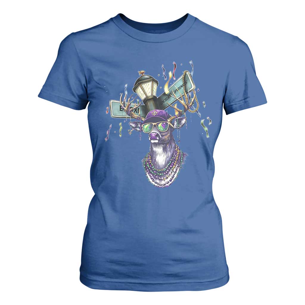 Funny Mardi Gras Mississippi Deer T Shirt For Women Biloxi Ocean Springs Carnival TS11 Royal Blue Print Your Wear
