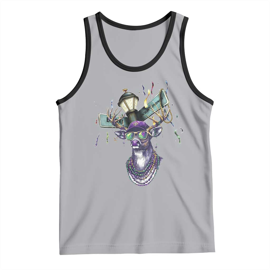 Funny Mardi Gras Mississippi Deer Tank Top Biloxi Ocean Springs Carnival TS11 Athletic Heather Black Print Your Wear