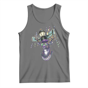 Funny Mardi Gras Mississippi Deer Tank Top Biloxi Ocean Springs Carnival TS11 Black Heather Print Your Wear