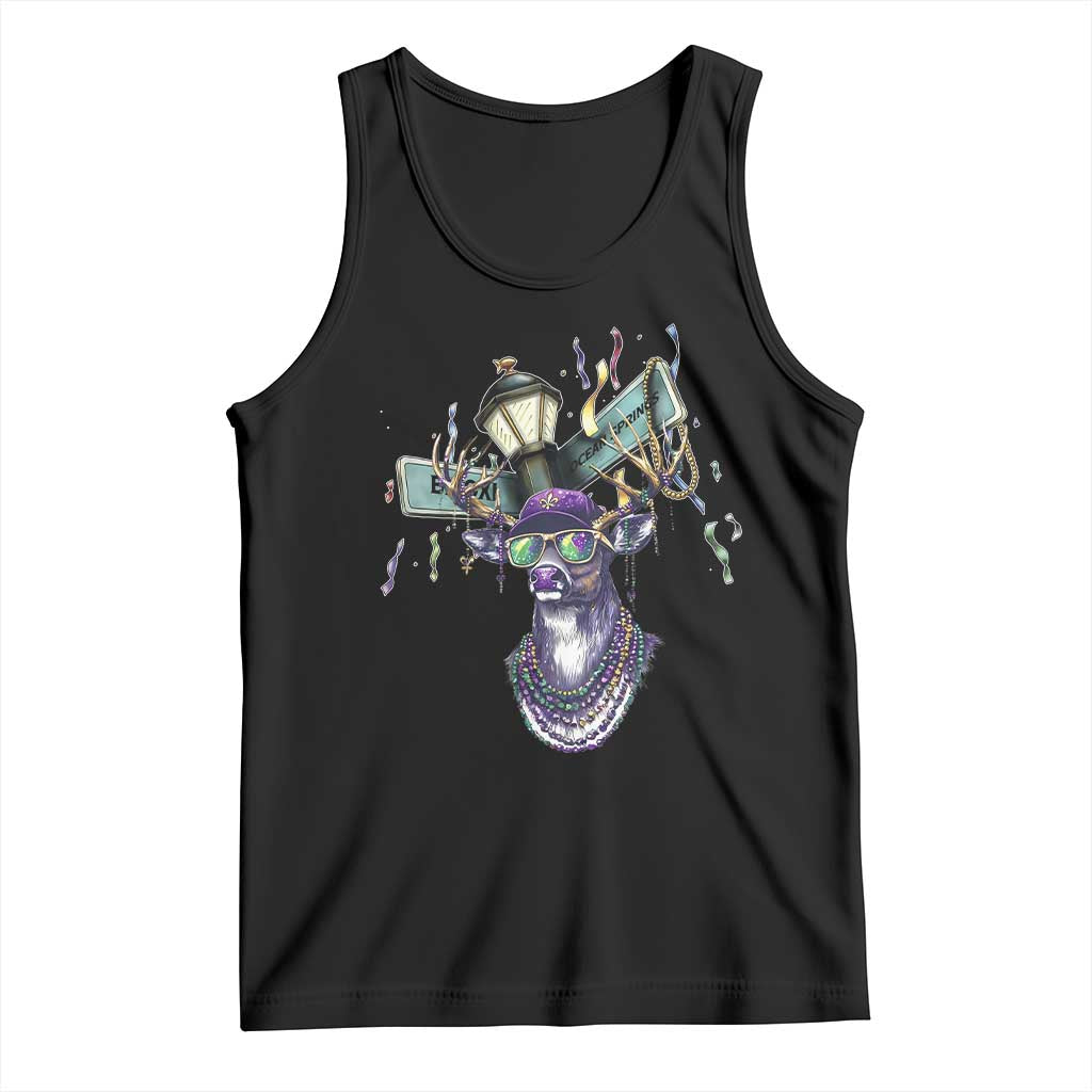 Funny Mardi Gras Mississippi Deer Tank Top Biloxi Ocean Springs Carnival TS11 Black Print Your Wear