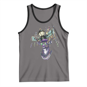 Funny Mardi Gras Mississippi Deer Tank Top Biloxi Ocean Springs Carnival TS11 Deep Heather Black Print Your Wear