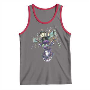 Funny Mardi Gras Mississippi Deer Tank Top Biloxi Ocean Springs Carnival TS11 Deep Heather Red Print Your Wear