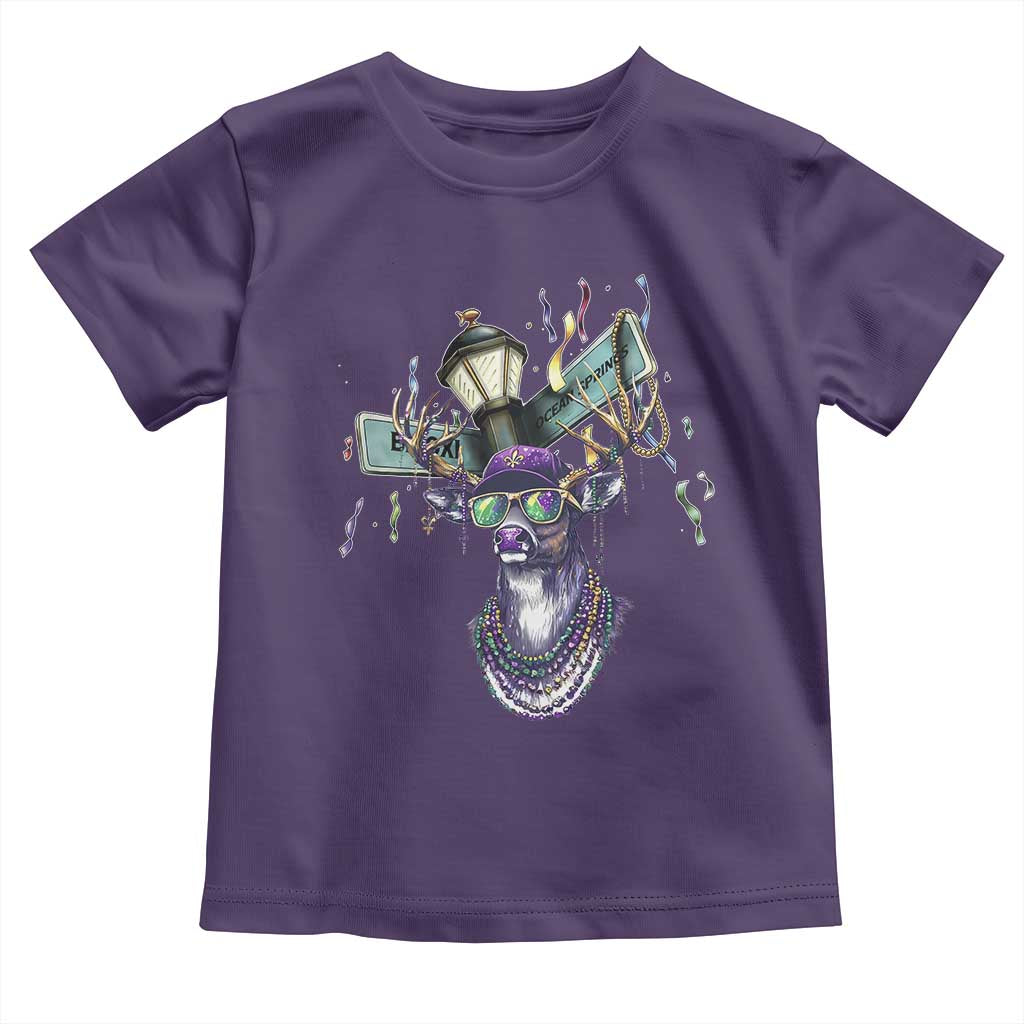 Funny Mardi Gras Mississippi Deer Toddler T Shirt Biloxi Ocean Springs Carnival TS11 Purple Print Your Wear