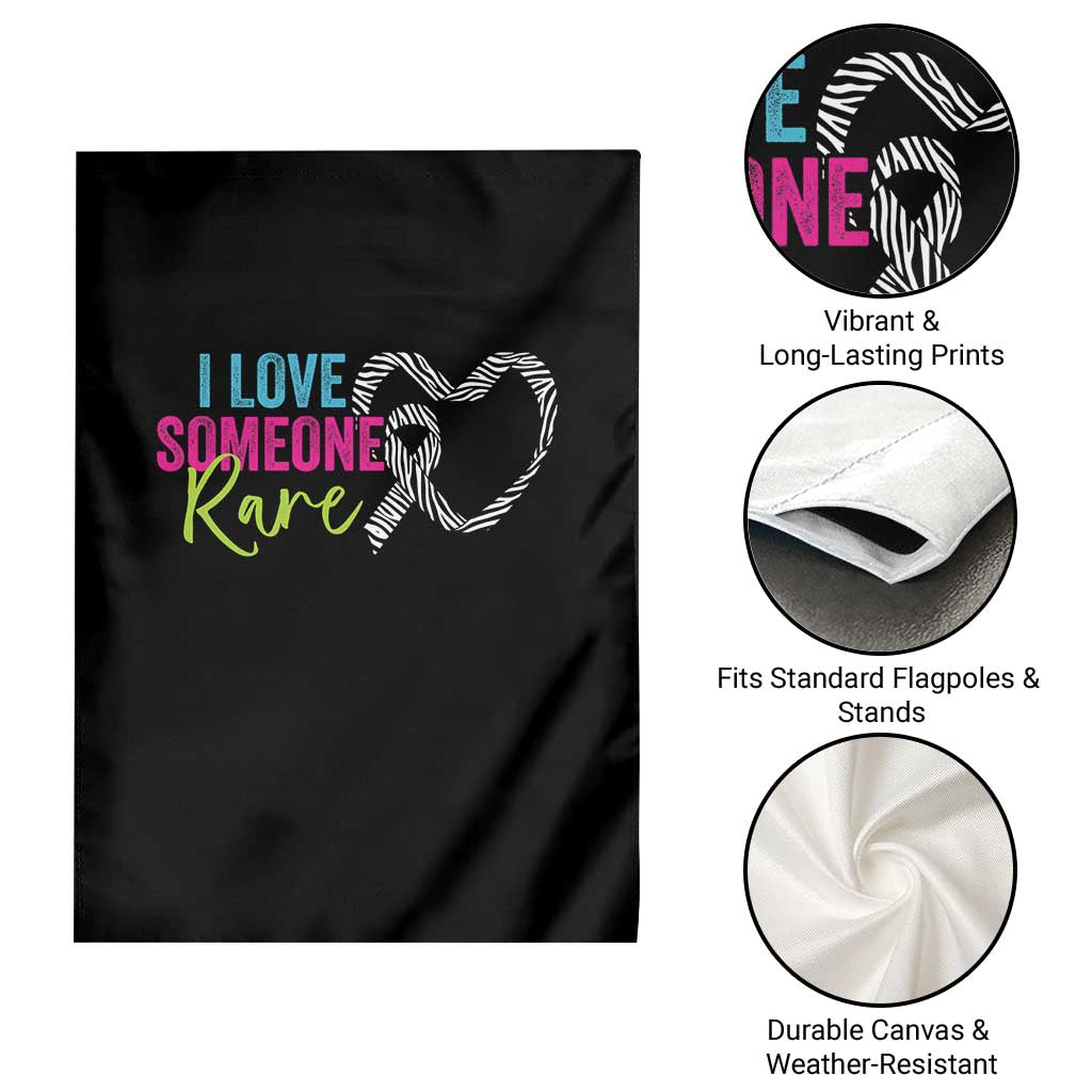 Rare Disease Awareness Garden Flag I Love Someone Rare Zebra Ribbon TS11 Print Your Wear