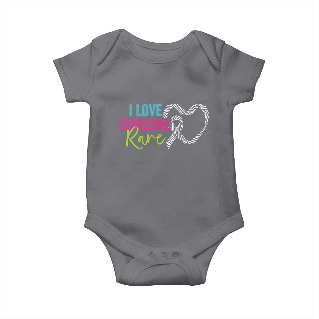 Rare Disease Awareness Baby Onesie I Love Someone Rare Zebra Ribbon TS11 Charcoal Print Your Wear