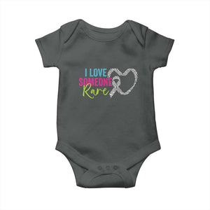 Rare Disease Awareness Baby Onesie I Love Someone Rare Zebra Ribbon TS11 Dark Heather Print Your Wear