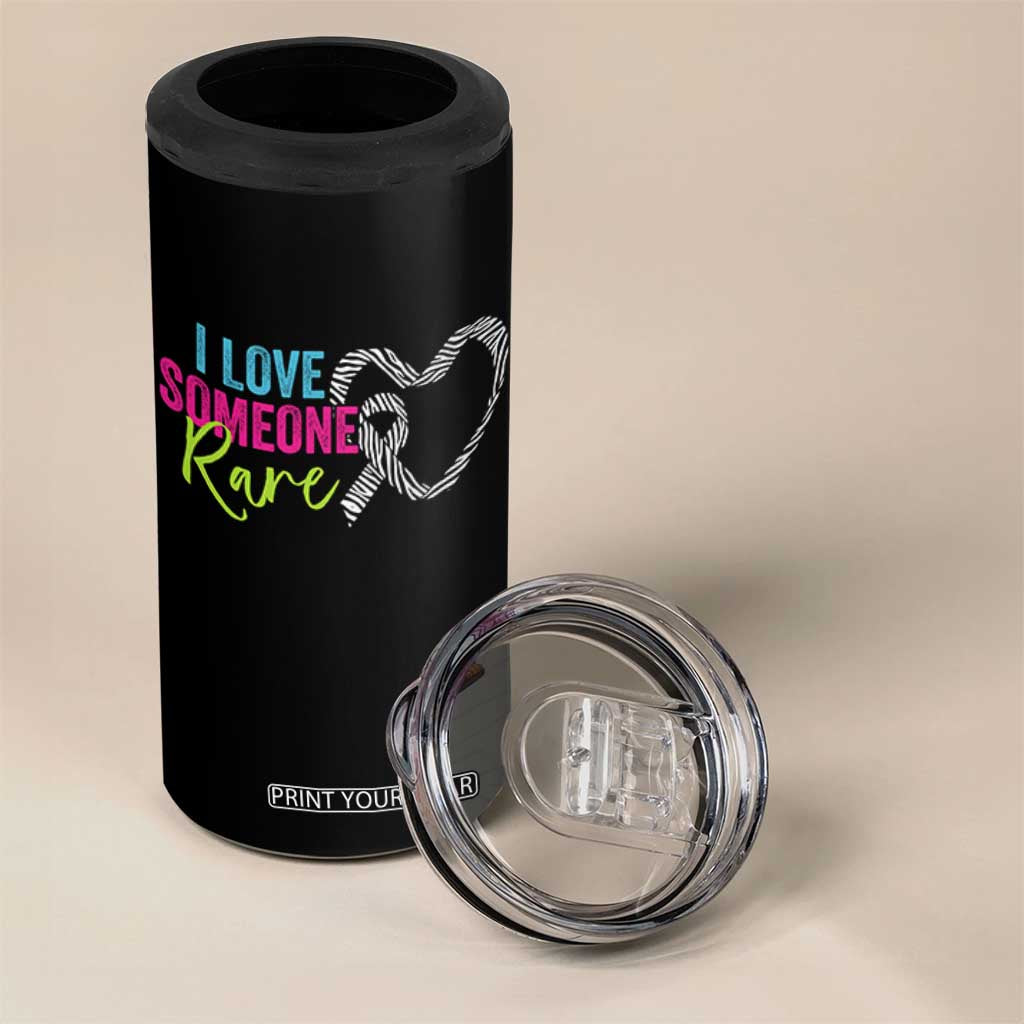 Rare Disease Awareness 4 in 1 Can Cooler Tumbler I Love Someone Rare Zebra Ribbon TS11 Print Your Wear