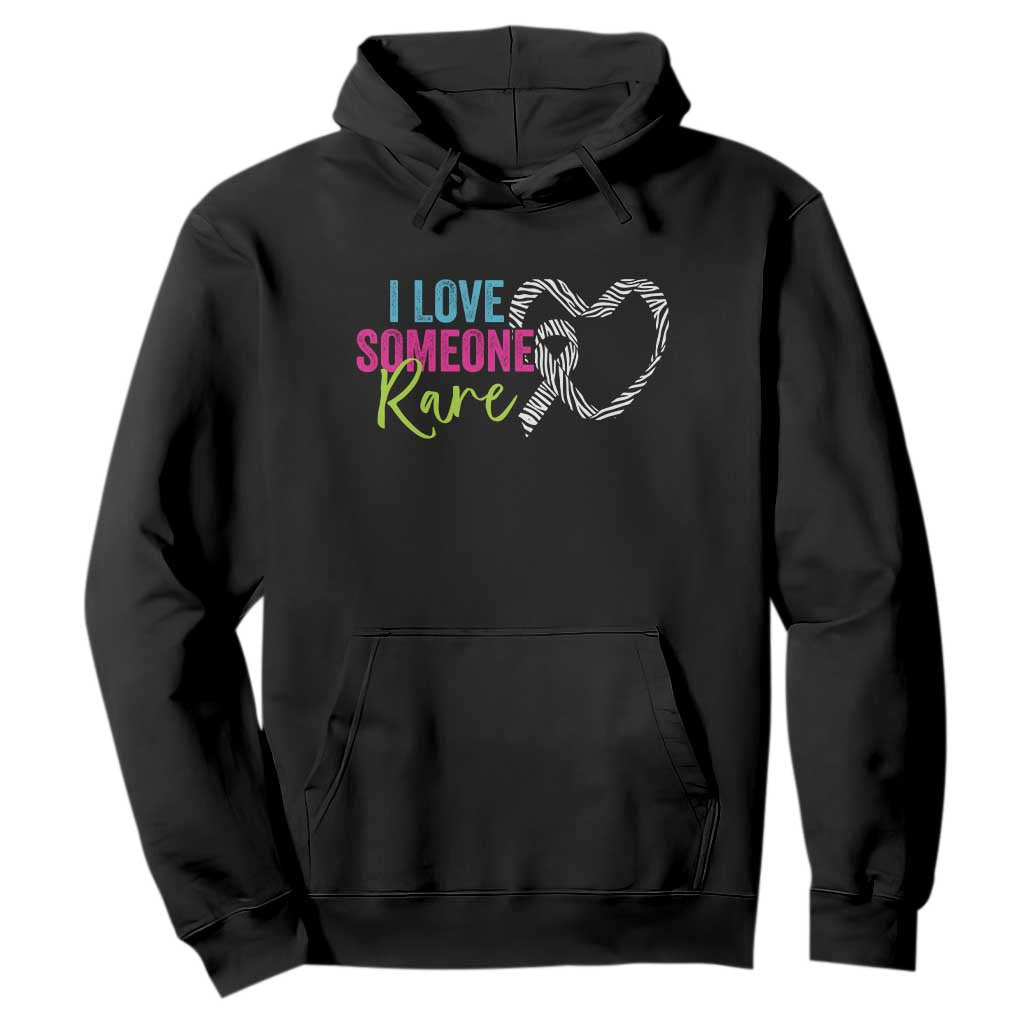 Rare Disease Awareness Hoodie I Love Someone Rare Zebra Ribbon TS11 Black Print Your Wear