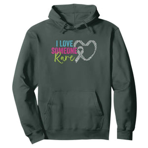 Rare Disease Awareness Hoodie I Love Someone Rare Zebra Ribbon TS11 Dark Forest Green Print Your Wear