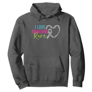 Rare Disease Awareness Hoodie I Love Someone Rare Zebra Ribbon TS11 Dark Heather Print Your Wear