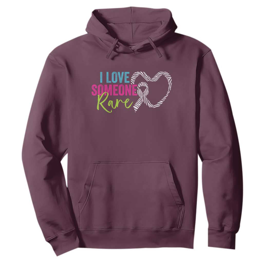 Rare Disease Awareness Hoodie I Love Someone Rare Zebra Ribbon TS11 Maroon Print Your Wear