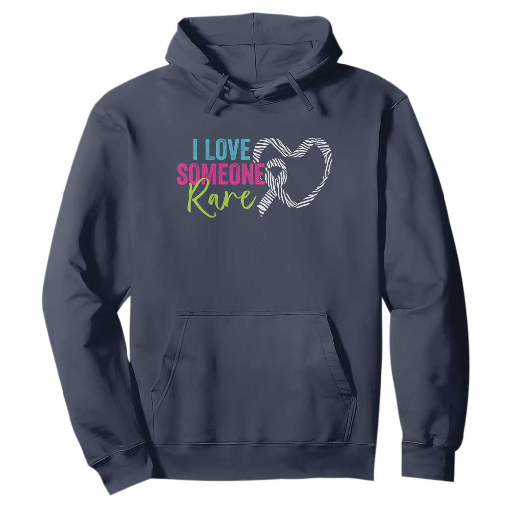 Rare Disease Awareness Hoodie I Love Someone Rare Zebra Ribbon TS11 Navy Print Your Wear