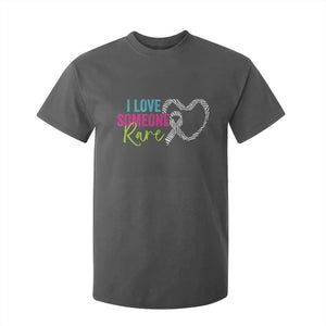 Rare Disease Awareness T Shirt For Kid I Love Someone Rare Zebra Ribbon TS11 Dark Heather Print Your Wear