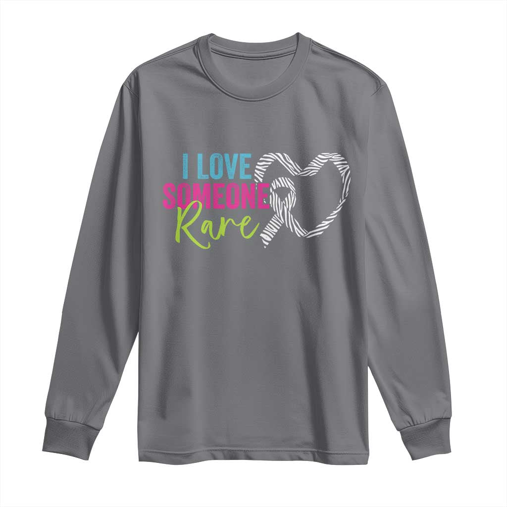 Rare Disease Awareness Long Sleeve Shirt I Love Someone Rare Zebra Ribbon TS11 Charcoal Print Your Wear