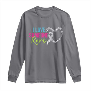 Rare Disease Awareness Long Sleeve Shirt I Love Someone Rare Zebra Ribbon TS11 Charcoal Print Your Wear