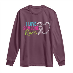 Rare Disease Awareness Long Sleeve Shirt I Love Someone Rare Zebra Ribbon TS11 Maroon Print Your Wear