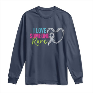 Rare Disease Awareness Long Sleeve Shirt I Love Someone Rare Zebra Ribbon TS11 Navy Print Your Wear