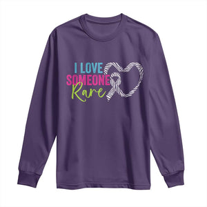Rare Disease Awareness Long Sleeve Shirt I Love Someone Rare Zebra Ribbon TS11 Purple Print Your Wear