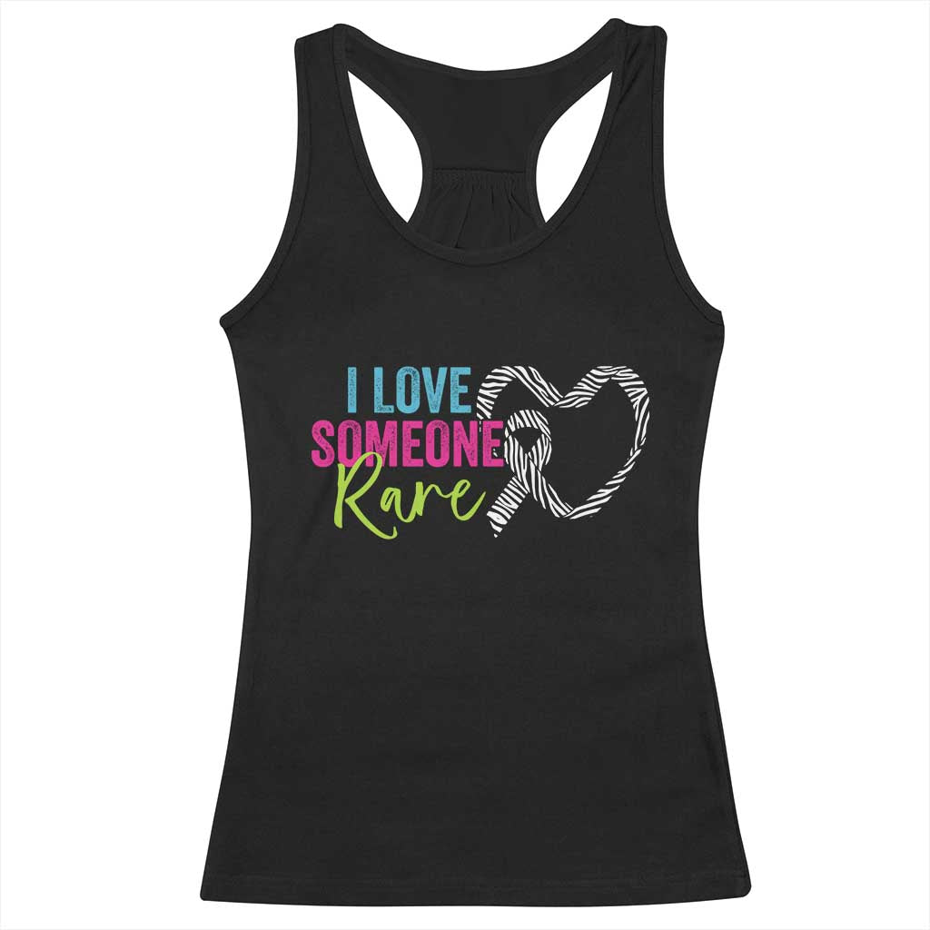 Rare Disease Awareness Racerback Tank Top I Love Someone Rare Zebra Ribbon TS11 Black Print Your Wear