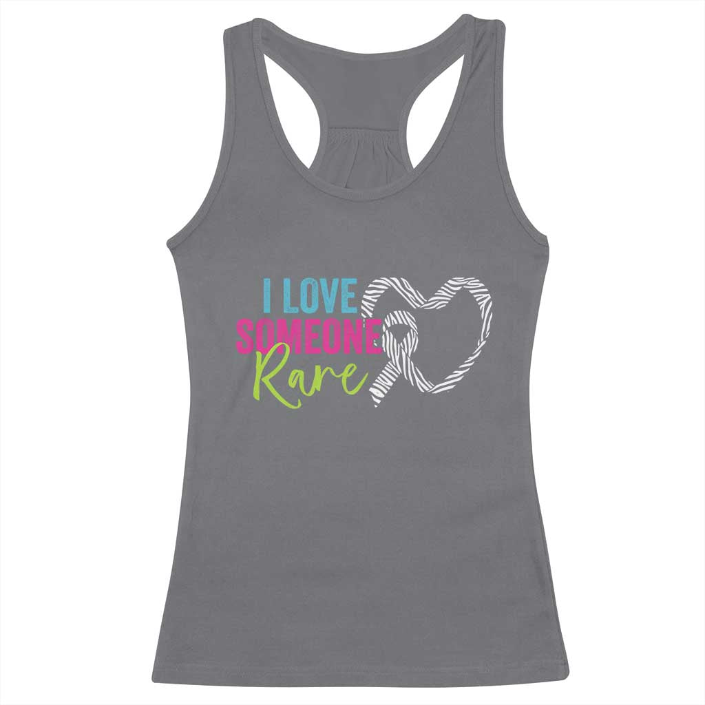 Rare Disease Awareness Racerback Tank Top I Love Someone Rare Zebra Ribbon TS11 Charcoal Print Your Wear